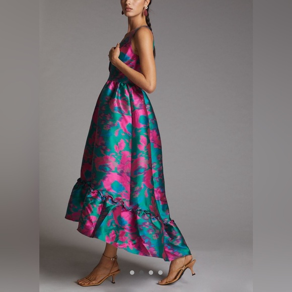 Jacquard High Low Midi Dress - Picture 3 of 9